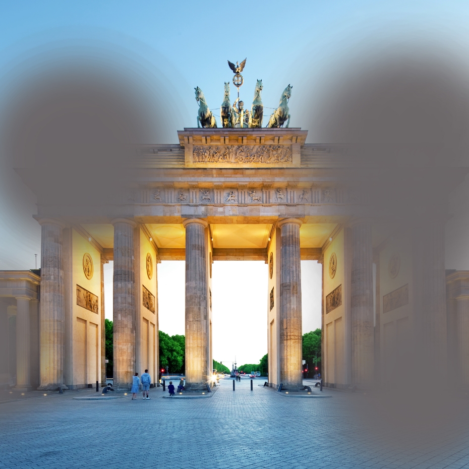 Brandenburger Tor mit blinden Flecken am rechten und linken Bildrand. 